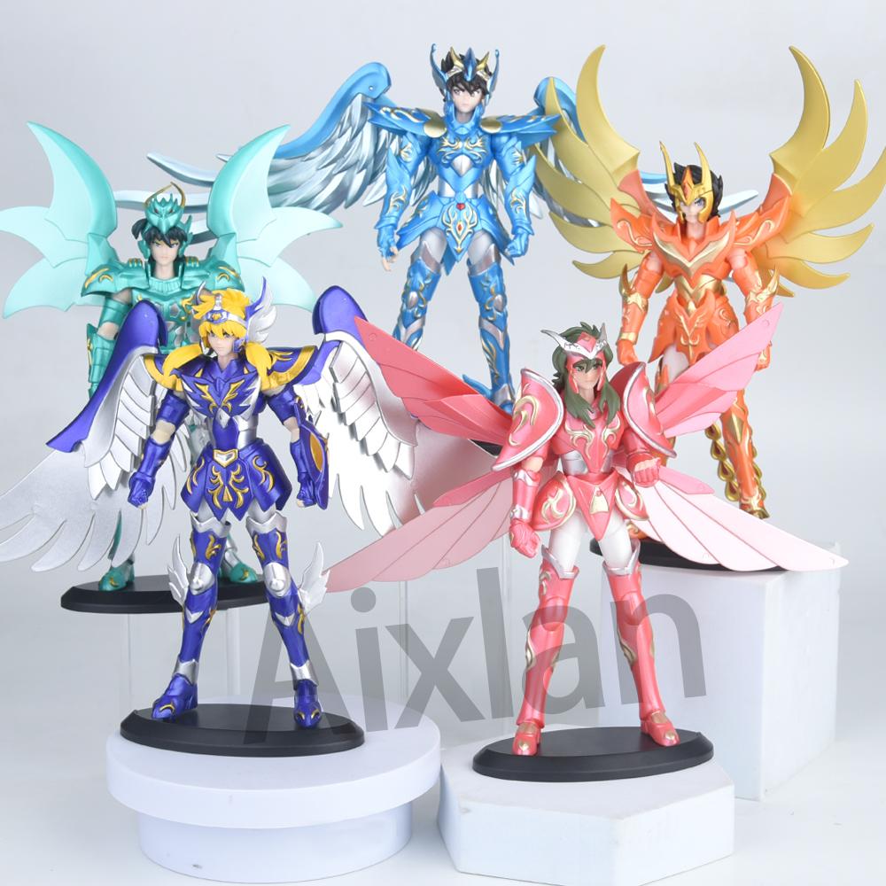 Aixlan 5PCS SET Saint Seiya Figure God Tenma God Hyoga 19CM  Saint PVC Action Figure Amine Toy Birthday Gift Ollectible Figurine