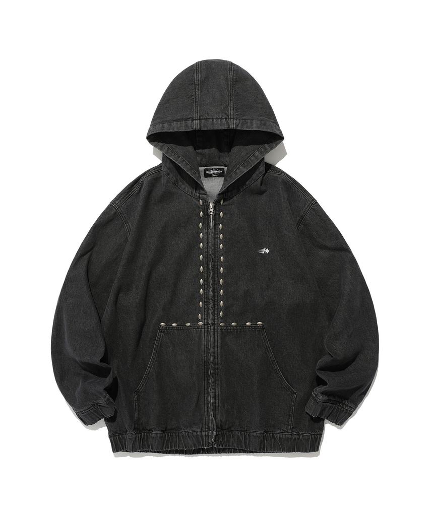 Niceghostclub Stud Denim Hoodie Jacket_Black(Ng2Esud110A)