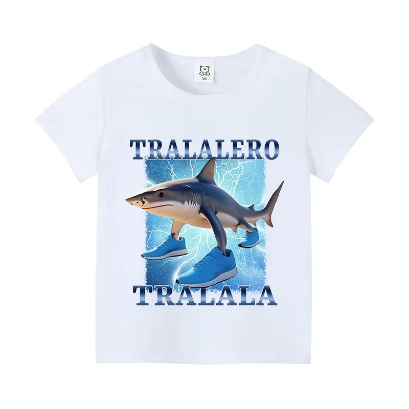 Italy Brain Rot Funny Animal Kids' Cotton T-Shirt - Cappuccino Assassin Short Sleeve