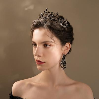 Bridal Jewelry Retro Black Crown Headwear High-end Personalized Accessories Halloween