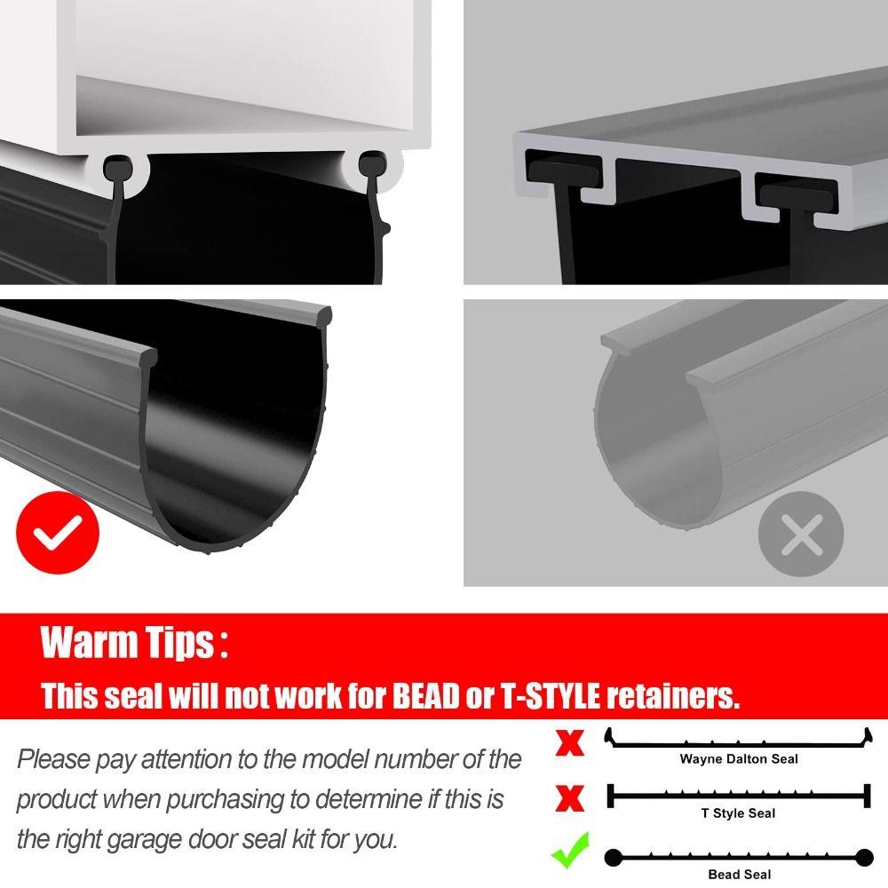 Non-deforming T Ends Sealing Strip U-Shape Replacement Seal Professional Garage Door Bottom Seal