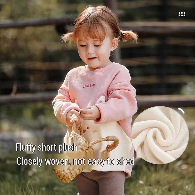 Labi Kinder Doppelseitiges Fleece Langarm Rundhals Oberteil