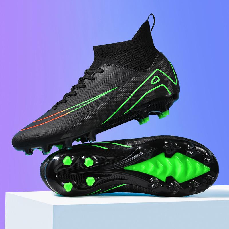 Mens Football Shoes TF/FG High Top Lightweight Grass Training Football Boots Professional Competition Soccer Shoes for Man