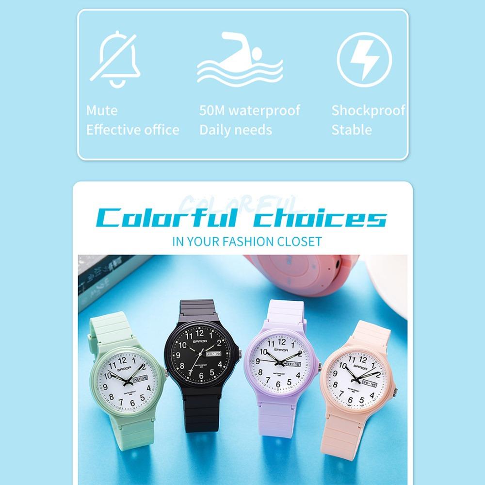 SANDA Electronic Quartz Analogue Double Calendar Waterproof Electronic Watch