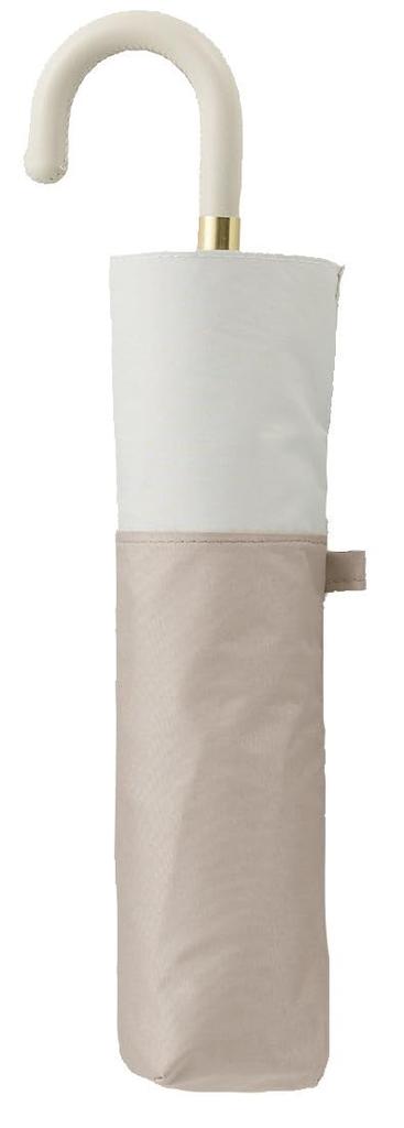 Miyajima Folding Rain or Black Pastel Beige Umbrella, 50cm, Shine, Coating, Border, [18690]