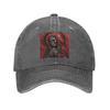 Santa Muerte Saint Death Goth Mexican Muertos Skull Washed Denim Cap  Baseball Caps Adjustable Hat Summer Unisex Baseball Hats