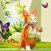 Adorable Black Cat Building Block Toys Full of Flowers - Bring Good Mood Challenging Assembly for an Exciting Artistic Creation