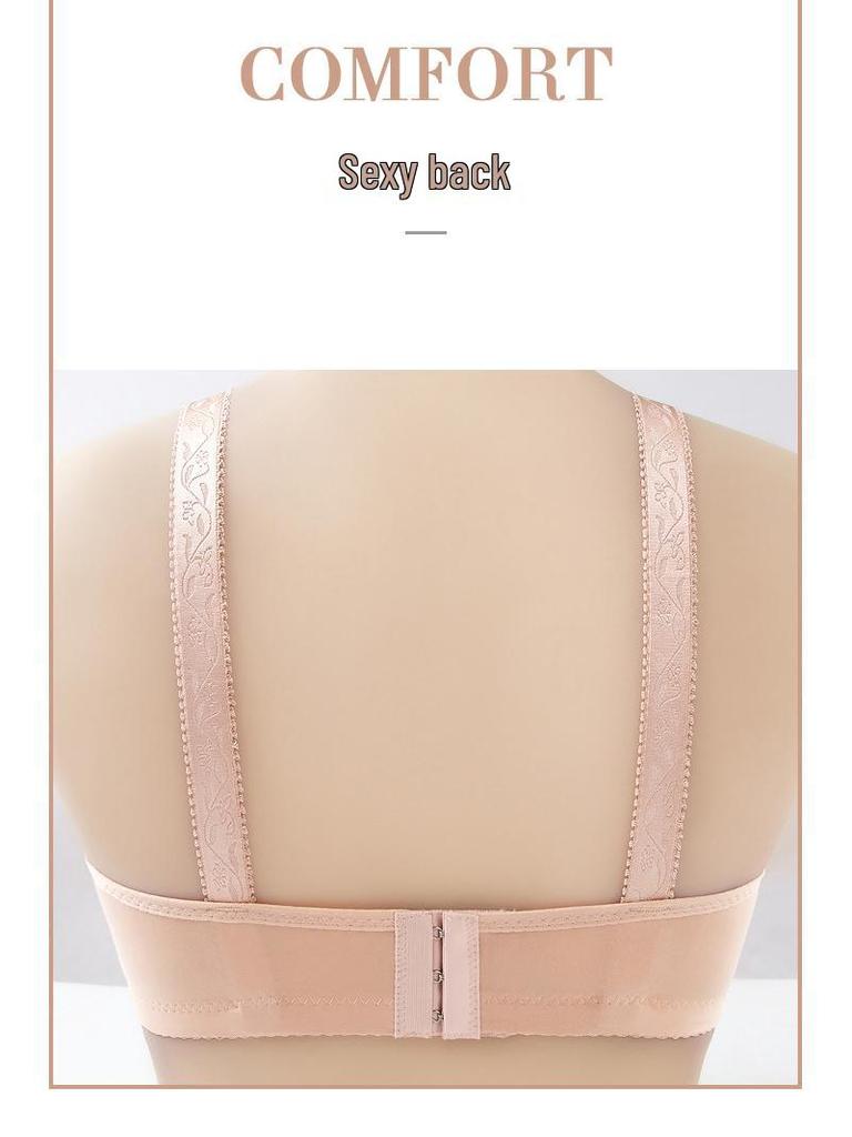 Shantou Women's Wire-Free Red Bra: Thin, Plus Size, Middle-Aged & Elderly, Adjustable, Side Support for Underarm Fat.