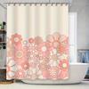Vintage-Style Flower Shower Curtain With Warm Pink Blooms For Bathroom Decor – Waterproof Fabric, Adjustable Ring Holder Set Inc