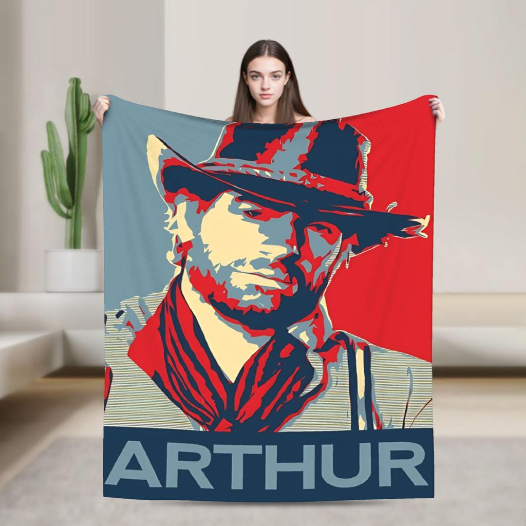 Arthur Morgan West Cowboy Action King Game Character Blanket Red Dead Redemption Plush Bedding Throws For Bedroom Flannel Cover