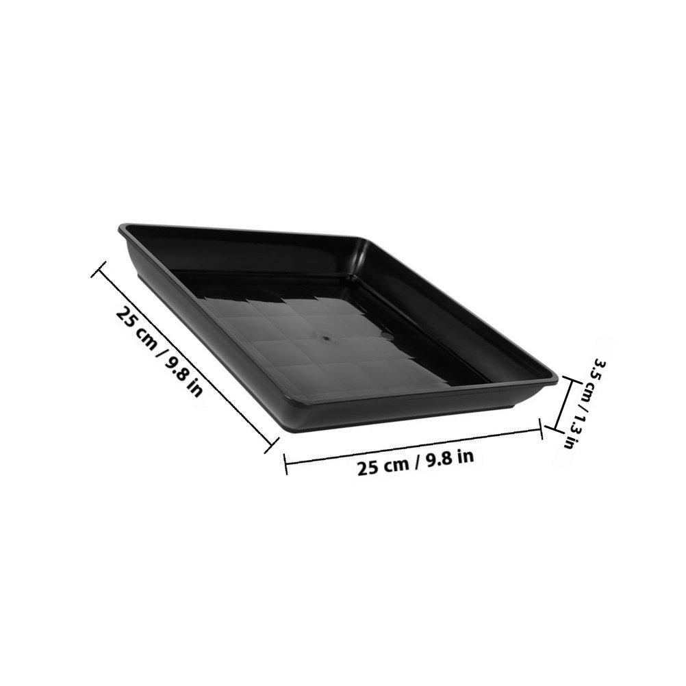 2Pcs Heavy-Duty Plant Trays Rectangular Pot Saucers Indoor Leakproof Plastic Drip Tray for Flower Pots Plant Saucers