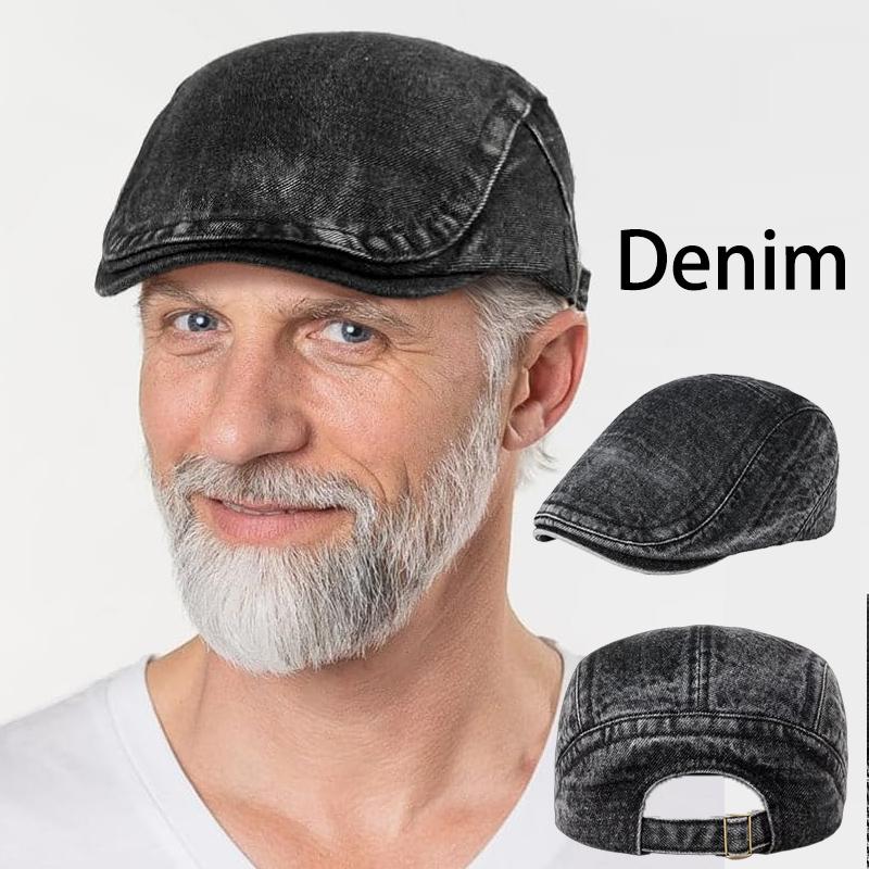 Vintage Washed Denim Flat Cap Dad Distressed Jean Newsboy Hat Men's Casual Style Berets Woman Fashion Ivy Cap