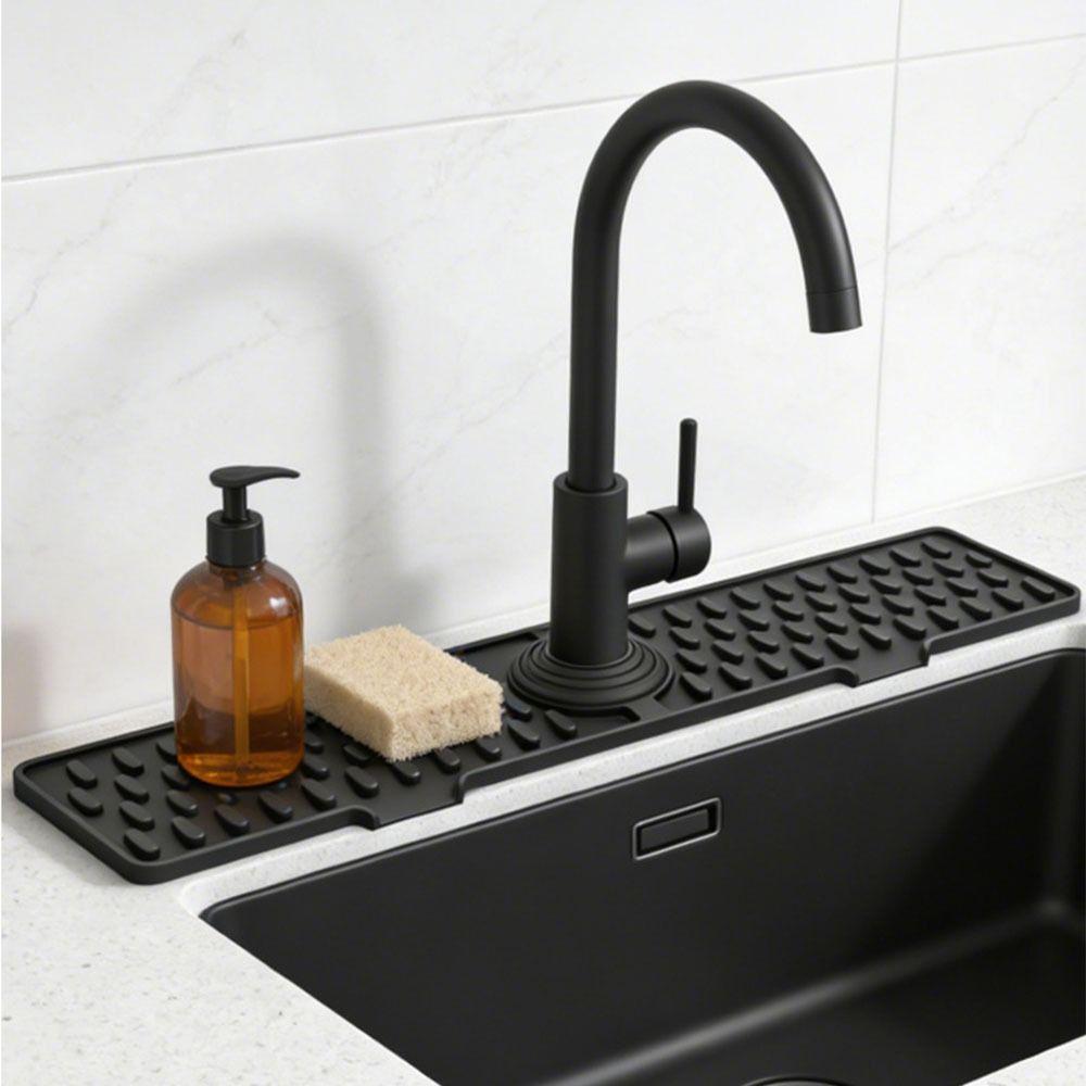 Heat Resistant Draining Pad Non-Slip Splash Guard Mat Darin Pad Silicone Faucet Mat Countertop