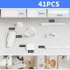 41Pcs Under Desk Cable Management Band Set Adjustable Hook and Loop Tape Data Cable Storage Nylon Ties Hidden Cord Organizer