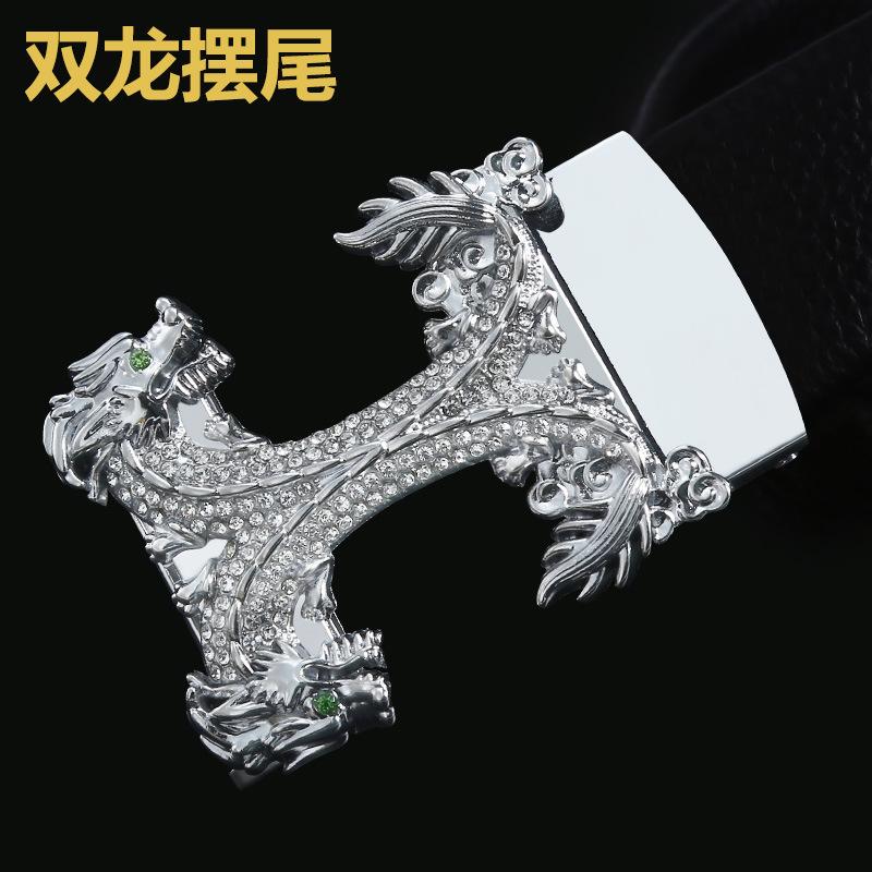Belt Men'S Zodiac Buckle Diamond Belt Buckle Men'S Business Belt Buckle Cow Gift Belt