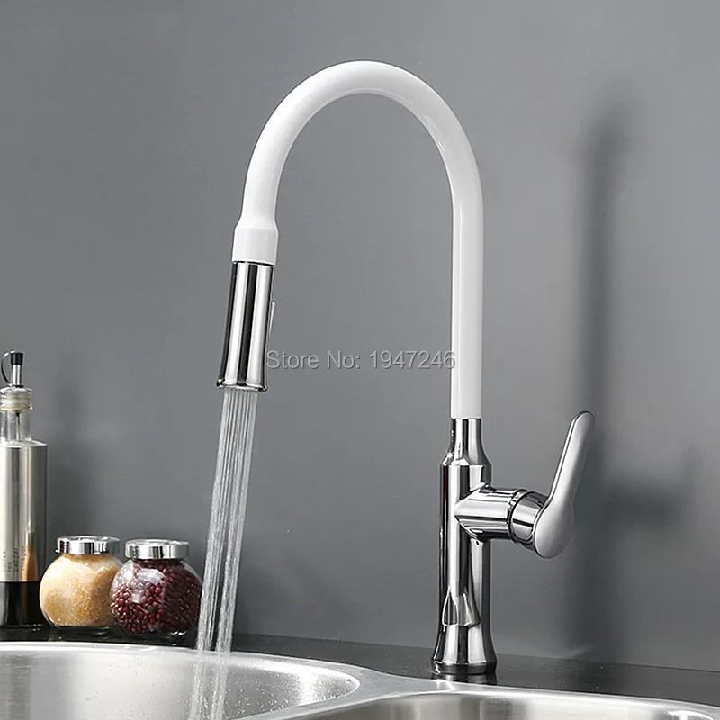 Factory Direct Polish Copper Water Saver Filter Swivel Robinet Para Torneira Chrome White Sink Mixer Pull-out Kitchen Faucet Tap