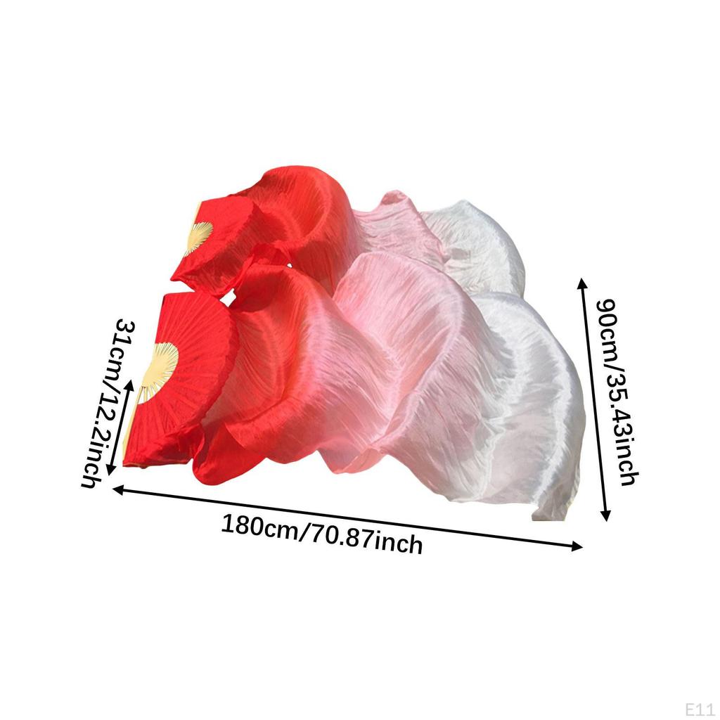 1.80m Long Silk Belly Dance Fan for Stage Performance Costume Accessories