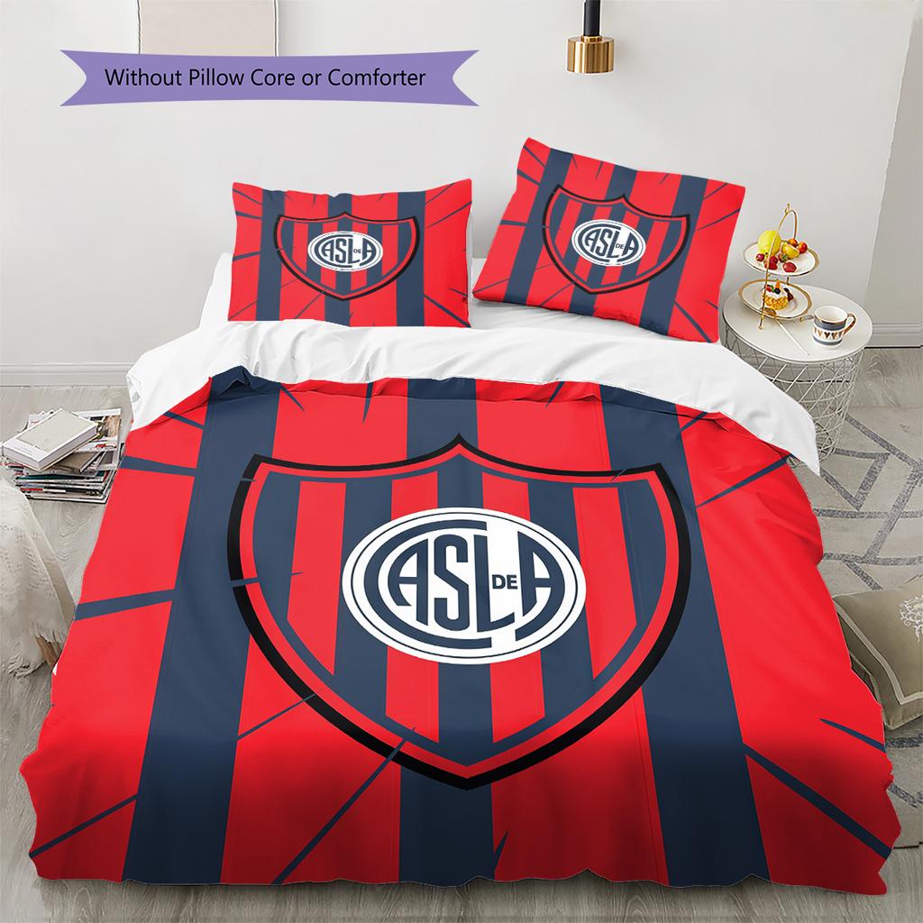 Club Atlético San Lorenzo de Almagro Pattern Bedding Quilt Set Home Decoration Gift (1 * duvet cover + 2 * pillowcase without core)