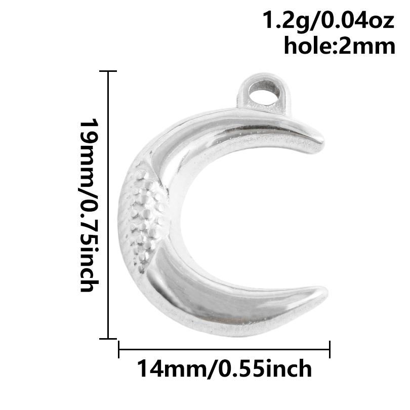 6pcs Steel Color Assorted Pendant Filligree Moon Sun Doji Charm Stainless Steel Charms For Jewelry Making Bracelets DIY Keychain