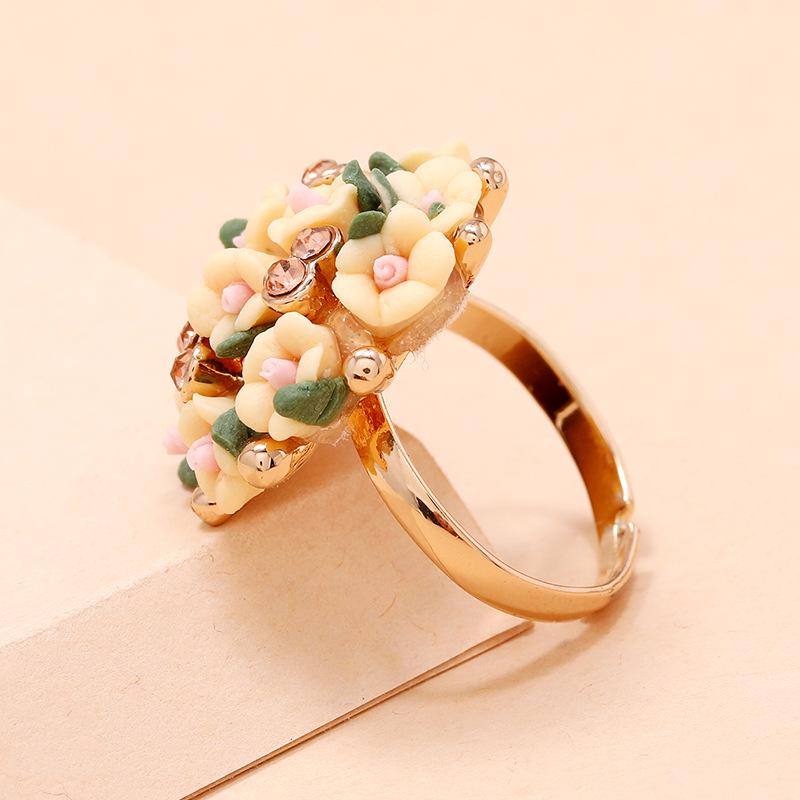 Korean High-End Pink Floral Princess Ring with Independent Packaging