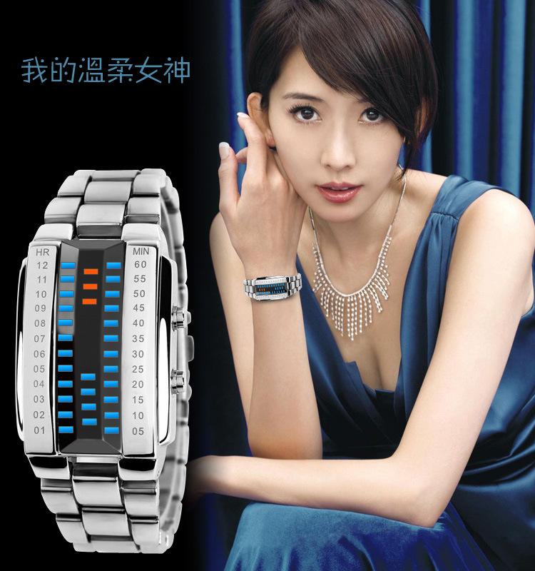 New Fashion Binary Led Watch Women Men Sports Watches Multifunctional Electronic Bracelet Watches Couple Watch Reloj Mujer
