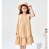 Montagut Girls' Summer Solid Color Cotton Vest Dress