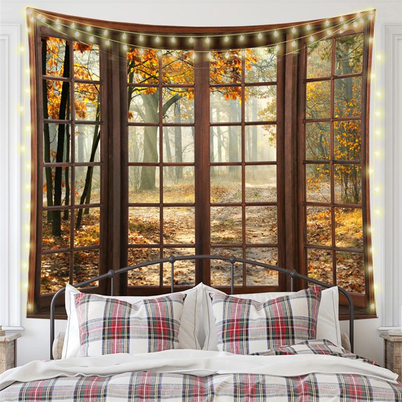 

Nordic Nature Forest Landscape Mew Tapestry Background Cloth HD Vising Cloth Tapestry Home Decor 95*73cm