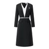 Contrast Faux Two-Piece Acetate Dress
