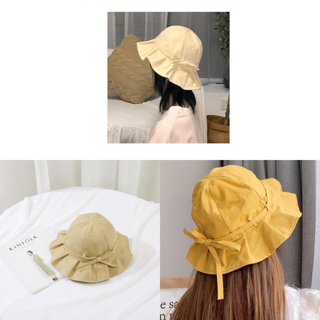Cotton Sun Hat For Women With Short Brim And Ruffle Edge For Beach And Outdoor Activities