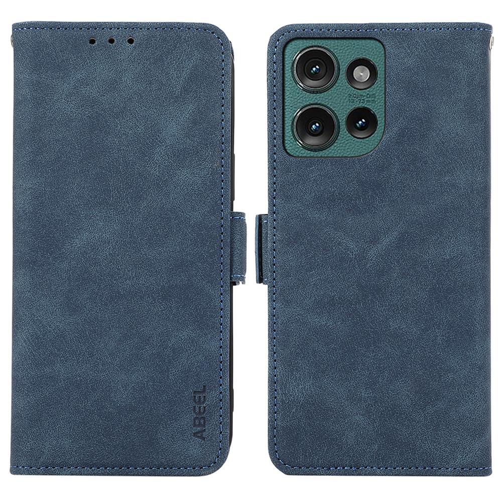 ABEEL For Motorola Edge 50 Neo 5G/Moto S50 5G/Thinkphone 25 5G Case PU Leather Folio Stand View RFID Blocking Phone Cover