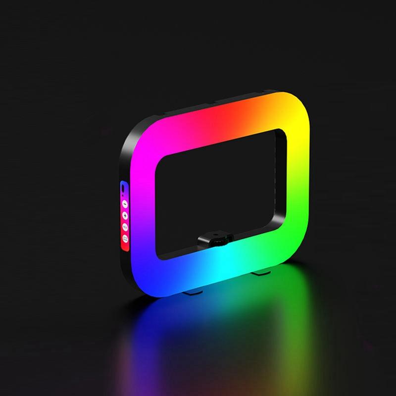 Rgb Handheld Rechargeable Led Ring Fill Light Portable Desktop Selfie Light For Phone Live Broadcast Photography