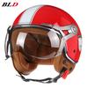 Vintage TT&COCASCOS Motorcycle Helmet Jet with Visor Motorbike Riding 3/4 Open Half Helmet Retro Scooter Capacete Moto
