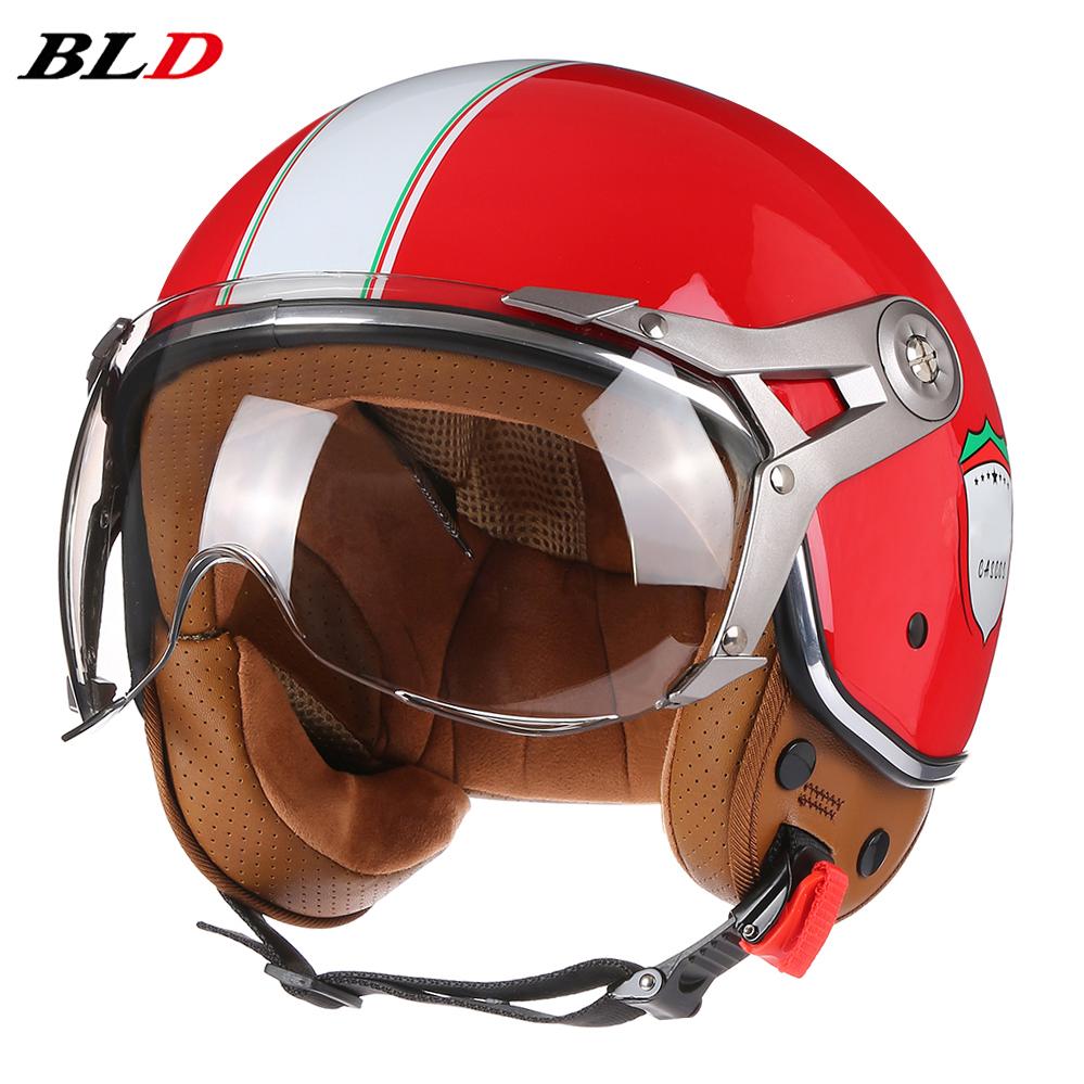 Vintage TT&COCASCOS Motorcycle Helmet Jet with Visor Motorbike Riding 3/4 Open Half Helmet Retro Scooter Capacete Moto