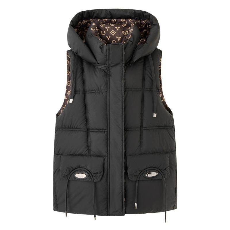 Autumn and winter new down cotton vest high sense women's hooded warm fashion thickened sleeveless cotton jacket