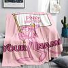 1pz Coperta in Flanella Personalizzata con Nome e Fantasia Pantera Rosa Adatta a Tutte le Stagioni per Arredamento Casa Calore e Comfort Regali Regalo Festivo