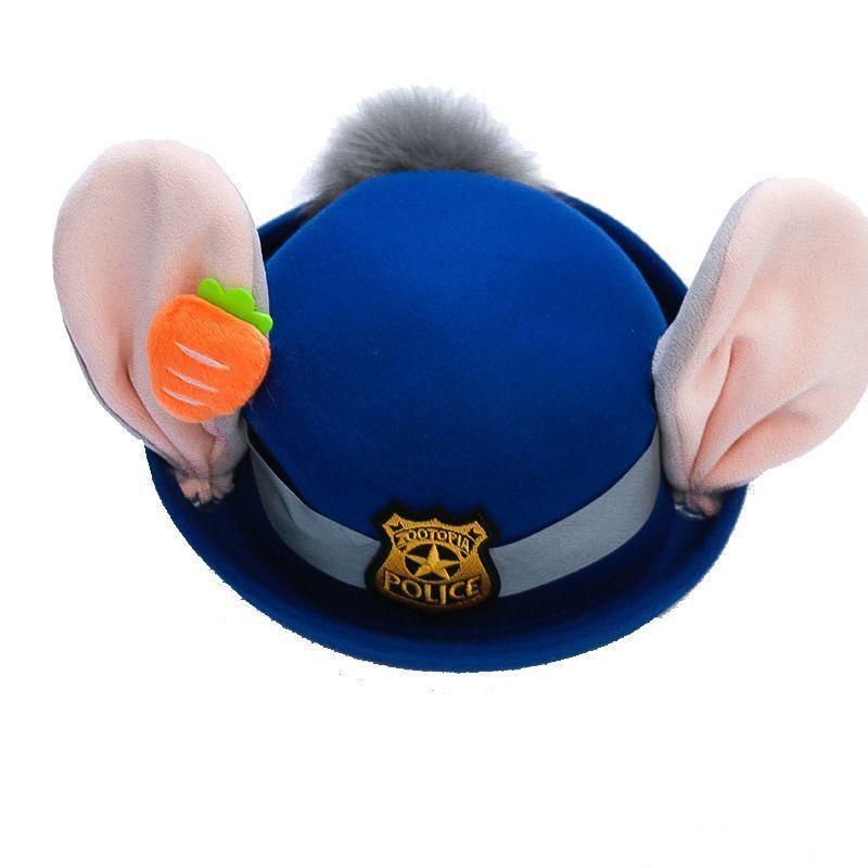 Çocuklar ve Yetişkinler için Şehir Polis Memuru Tasarımlı Judy Tavşan Melon Şapka