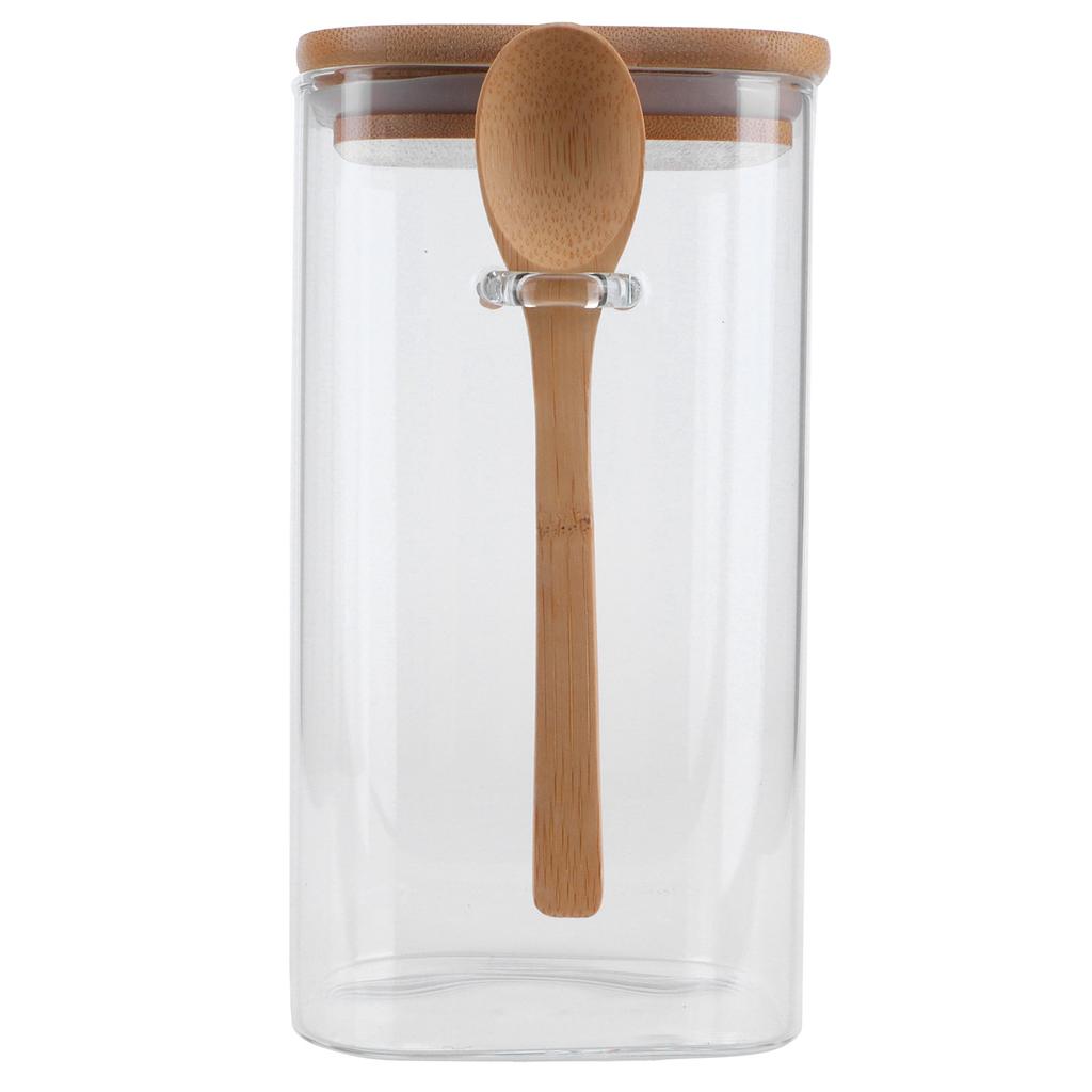 Quadratisches Vorratsglas mit Löffel Versiegelnder Gewürzbehälter Kaffeebohnenflasche für Küche 1200 ml