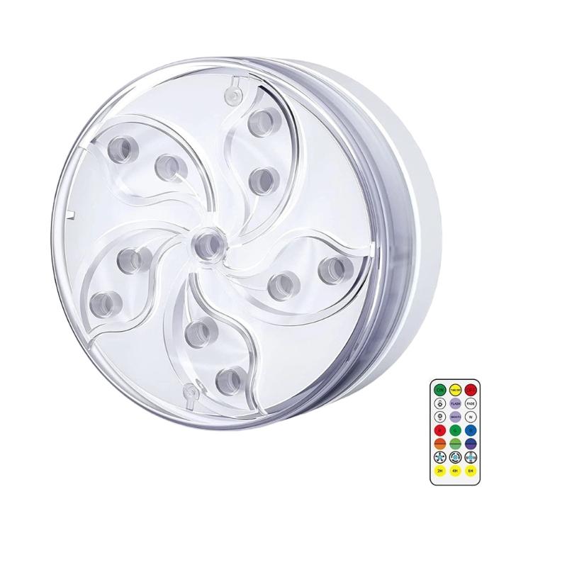 Wireless Color Altering Underwater Light With 10 Fixed pitches And 3 Adjustable Effects For Pool Lighting