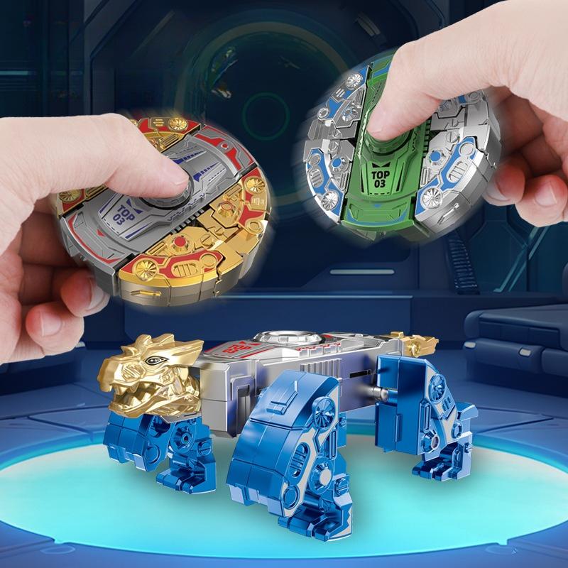 Mecha Chariot Dinosauro 2 in 1 Spinner Fidget Trasformabile Hand Spinner in ABS EDC Giocattoli Creativi per Alleviare lo Stress Giocattoli Fidget per Adulti
