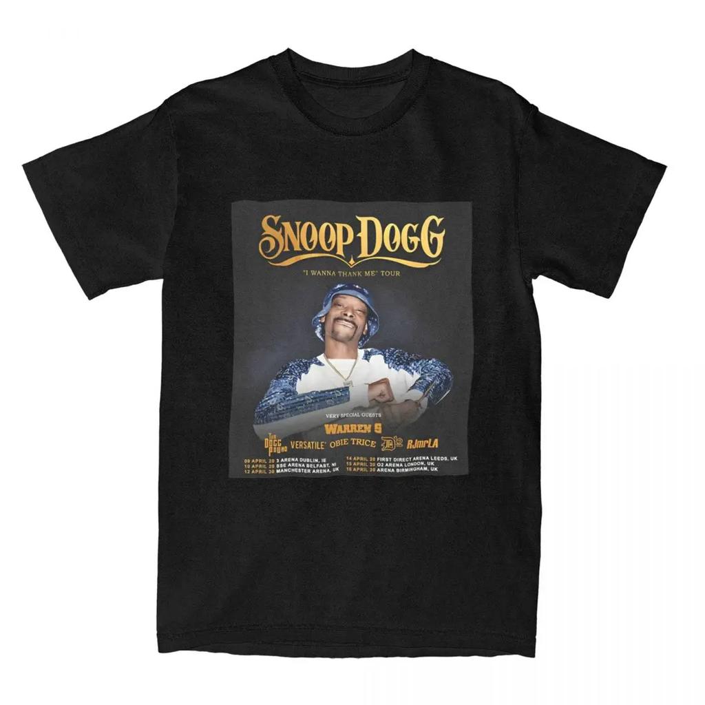 Men T-Shirts Snoop Dogg I Wanna Thank Me Tour Vintage 100% Cotton Tees Short Sleeve T Shirts O Neck Clothing Plus Size