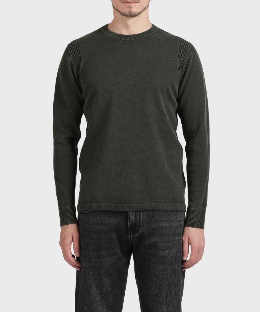 PANICALE Khaki Ribbed Crew Neck Knit