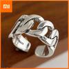 925 Sterling Silver Rings for Women Couple Minimalist Handmade Simple Retro Chain Shape Ring Fine Jewelry Gift Prevent Allergy