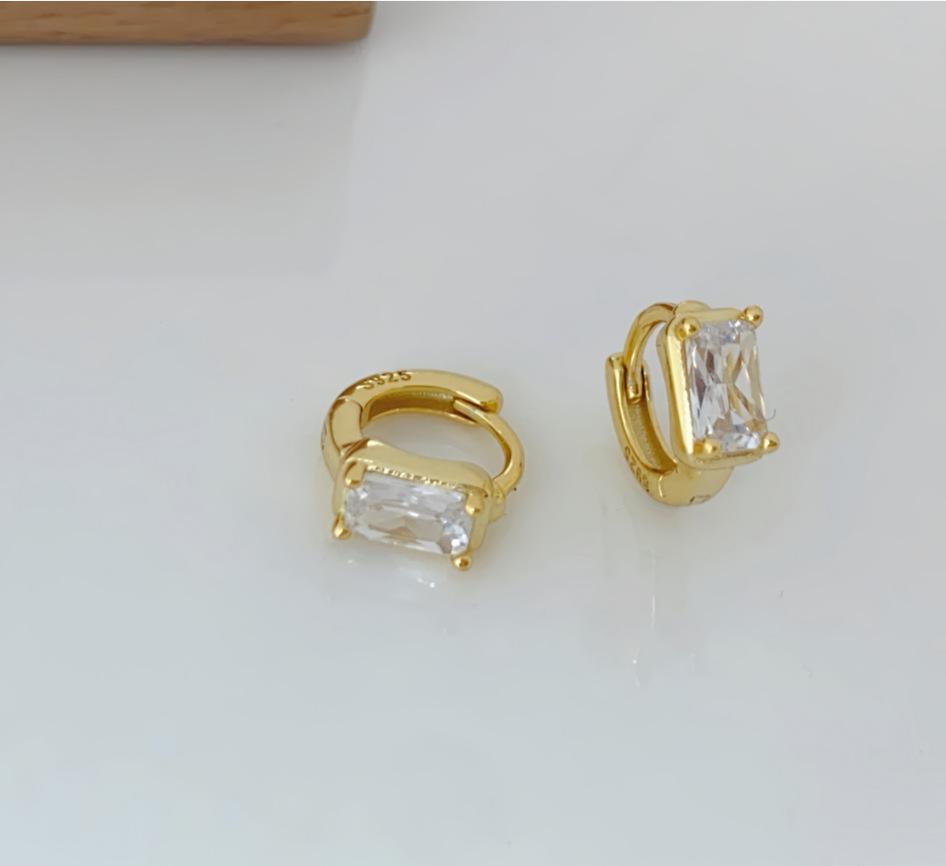 Orecchini a goccia in Argento Sterling S925 con Zircone Quadrato - Gioielli per Orecchie Trendy di Lusso Leggero 2026 per Donne