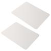 2Pcs Mouse Pad 2-Side PVC Leather Waterproof Desk Mat Office Home Mice Protector 27x21cm(Creamy