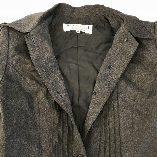 USED/Made In Japan HANAE MORI Jacket Shoulder Pad 38 Women Dark Gray Formal