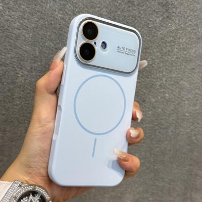 Luxus Flüssigsilikon mit Kristall-Linsenschutz Handyhülle für iPhone 17 16 15 14 Pro Max 13 Magnetische Kabellose Ladeabdeckung