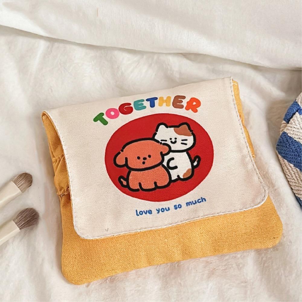 Large Capacity Mini Cosmetic Bag Puppy Cartoon Coin Purse Sanitary Napkin Storage Bag Women