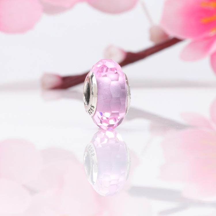 Pandora Pärlor: Europeisk & Amerikansk S925 Sterling Silver Facetterad Glas Berlockpärla