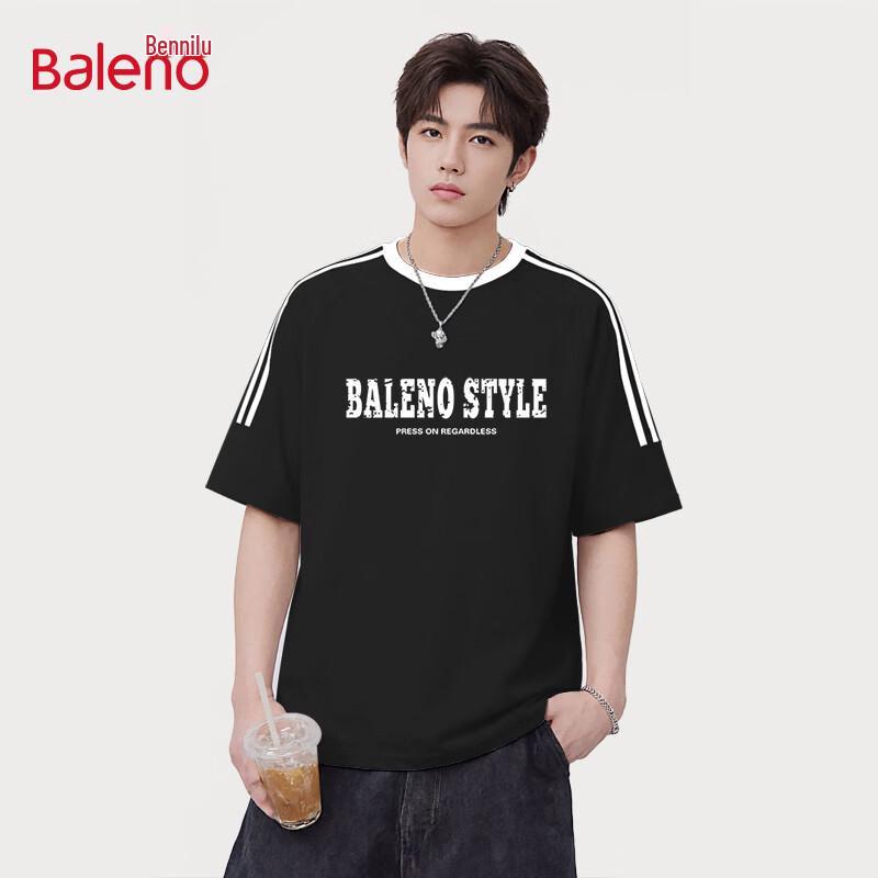 Baleno Men s Distressed Text Crew Neck T-Shirt XL
