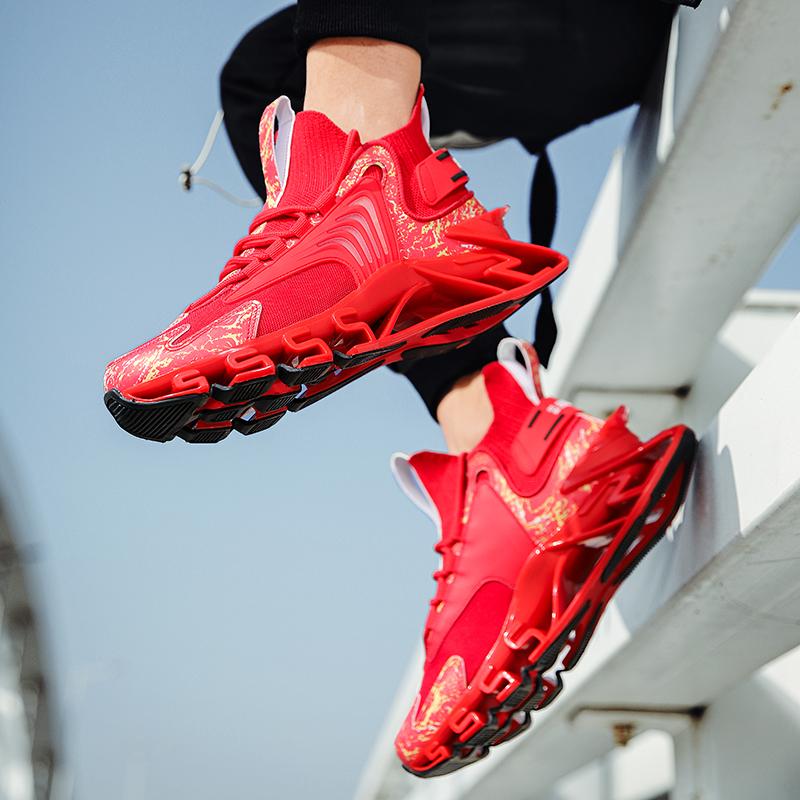 Men Sneakers Flying Woven Casual Sports All-match Men's Shoes Plus Size Shoes Shock Absorption TPU Sole Air 46